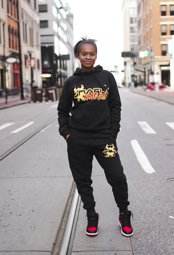 GNARLY HOODIE AND JOGGER (BLACK)